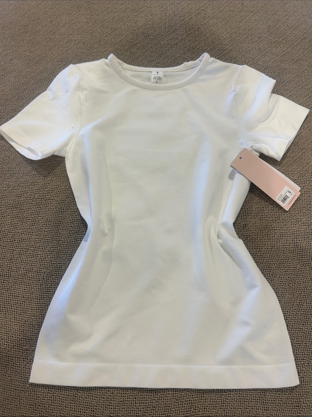Yogalicious White Short-Sleeve Crewneck Top